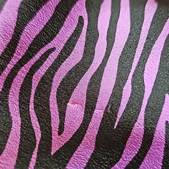 NEW MICHAEL MICHAEL KORS FLAWED PURPLE ZEBRA PRINT 3/4 SLEEVE BANDED TOP BLOUSE - Picture 10 of 14